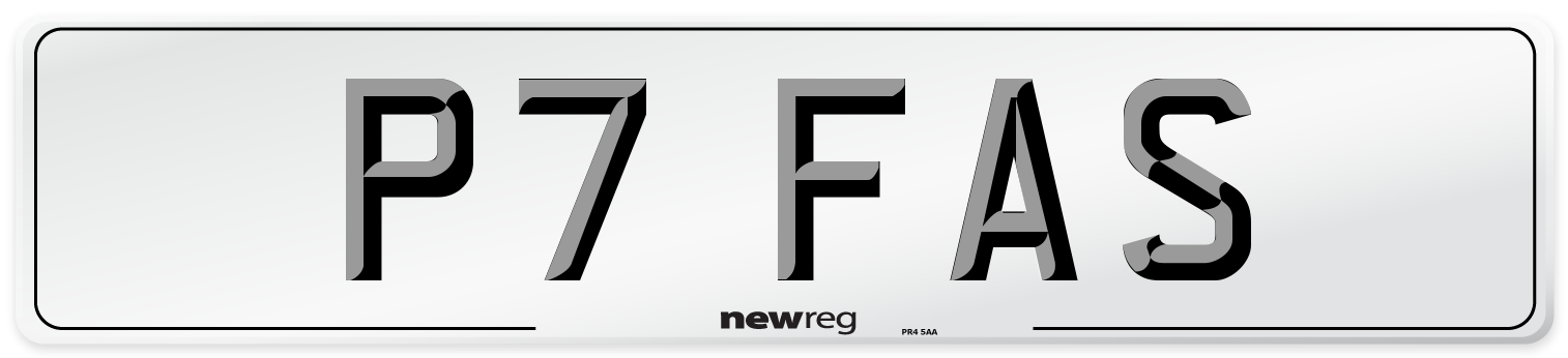 P7 FAS Number Plate from New Reg
